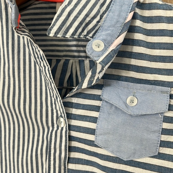 💚BUY 3 for $15💚 💚Cat&Jack Girl's Size M Blue striped Cotton Button-Up Shirt 7/8 - Picture 2 of 5
